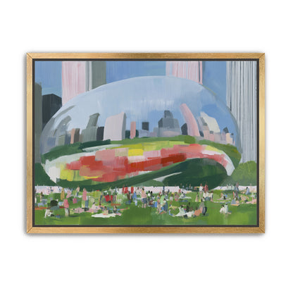 Picnic under the mirrored dome