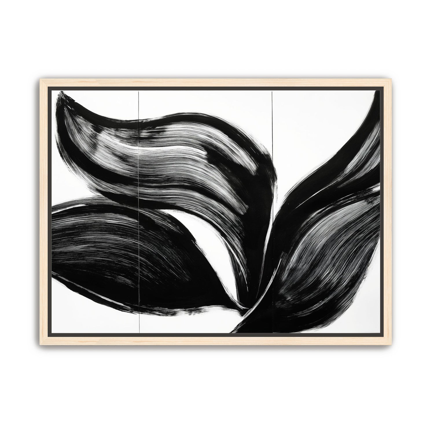 Three petals in black ink