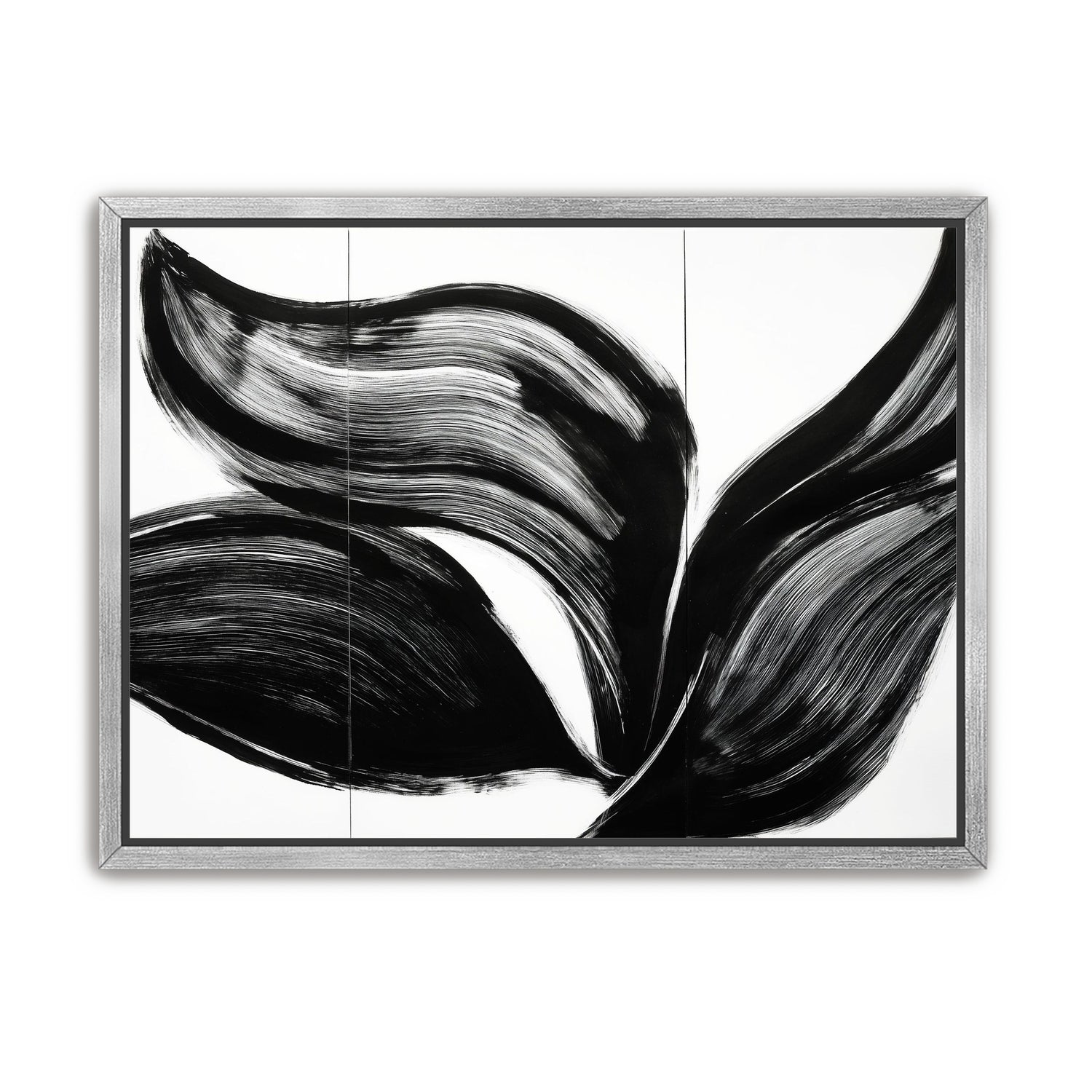 Three petals in black ink