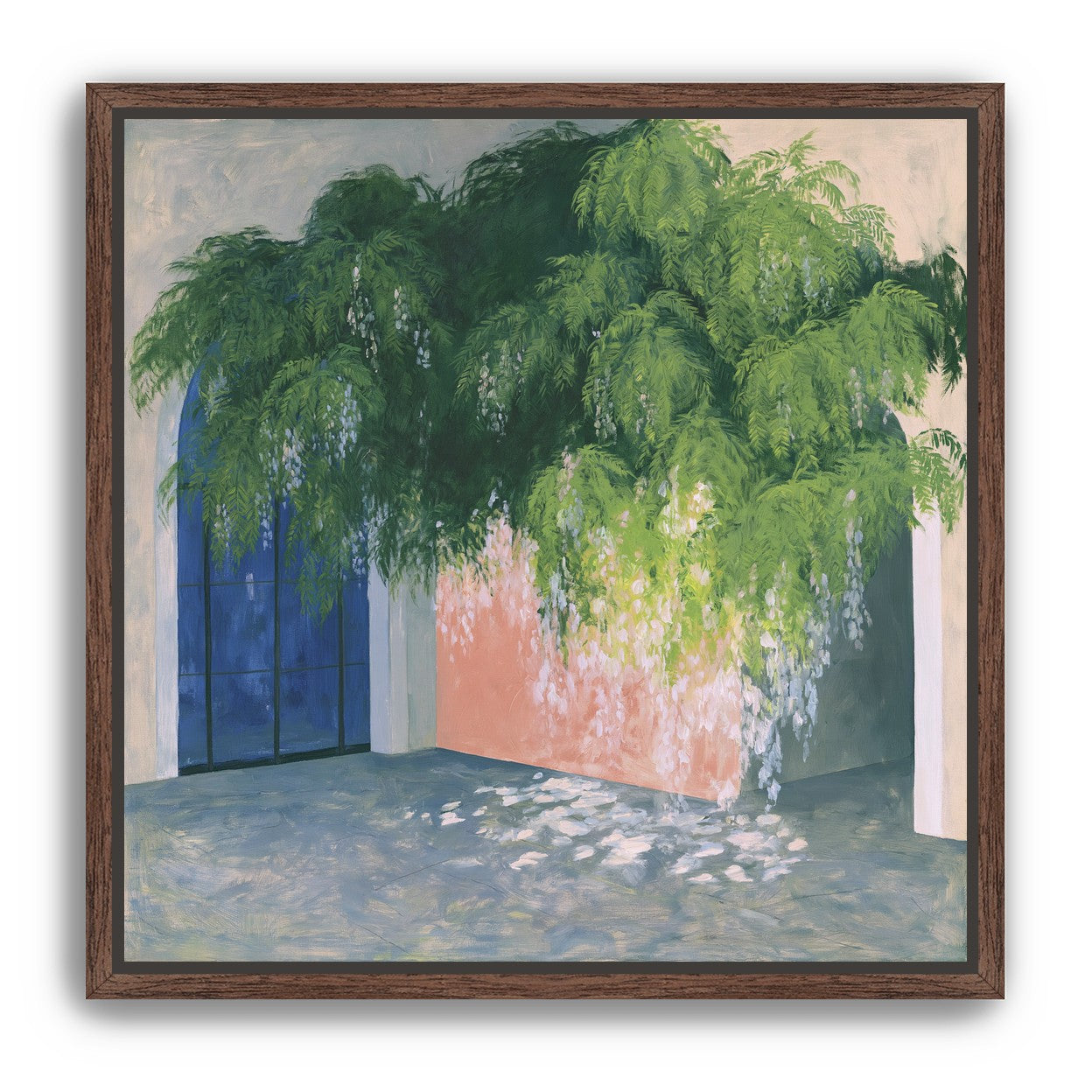 Blossoms over the blue door
