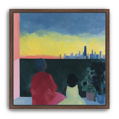 Yellow sky over the skyline