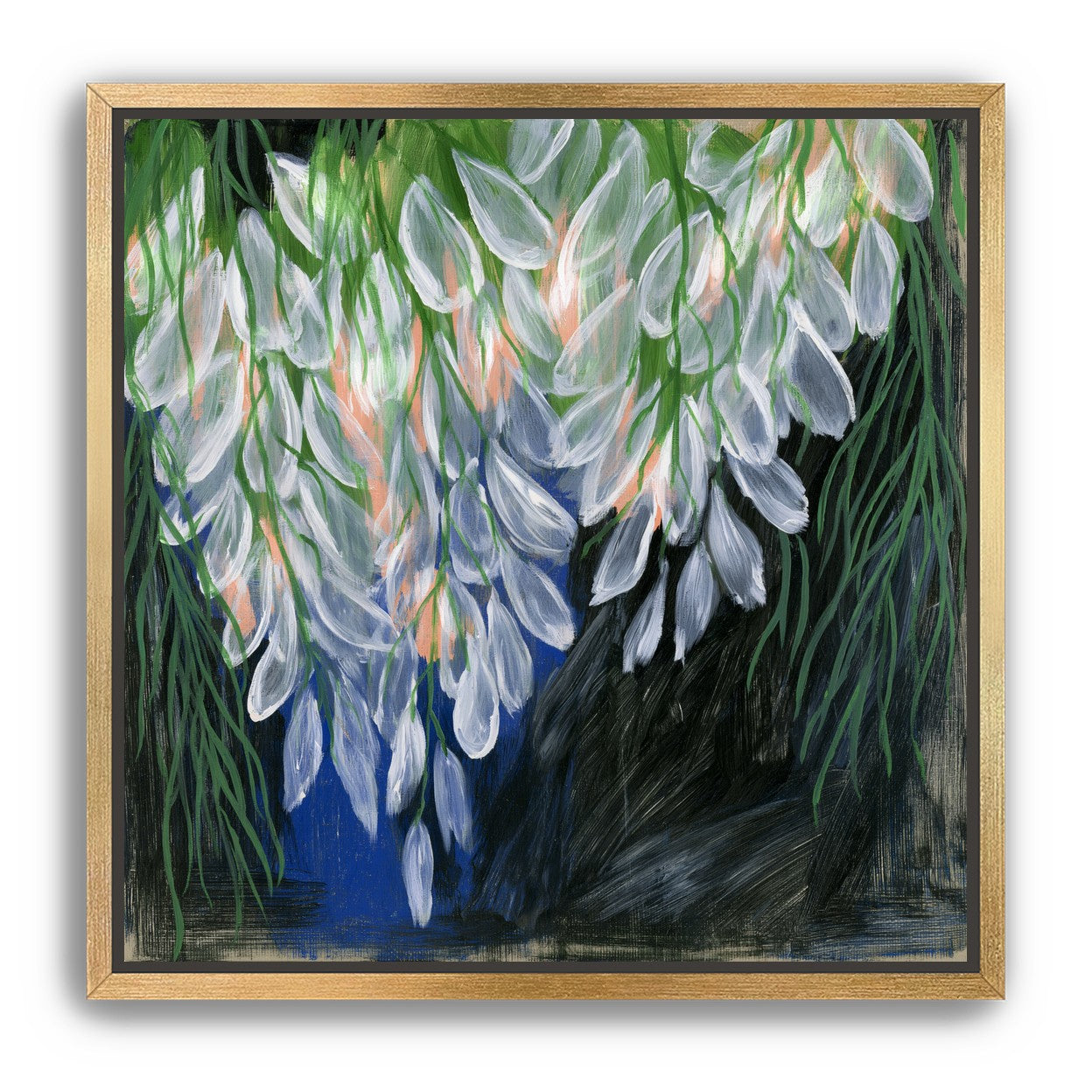 White petals over deep green