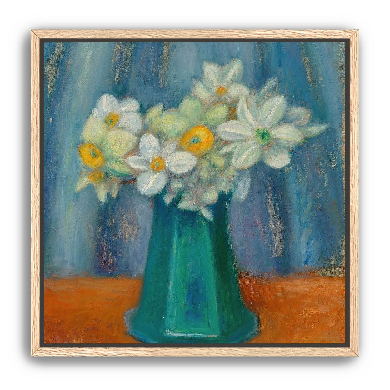 Daisies in green glass