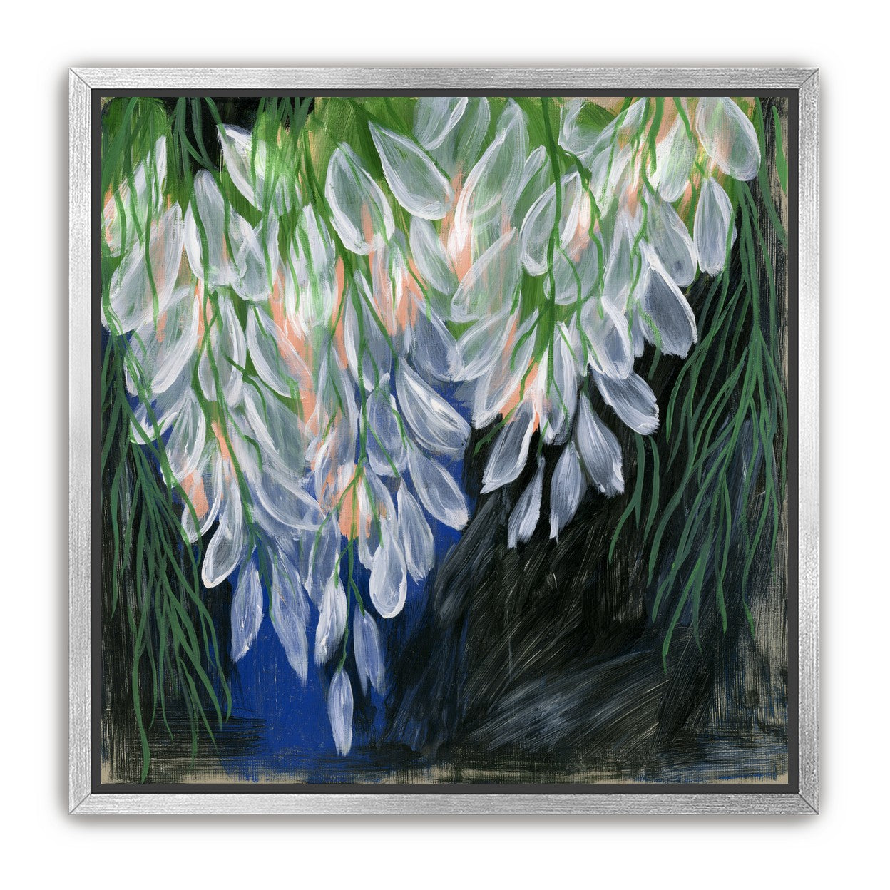 White petals over deep green