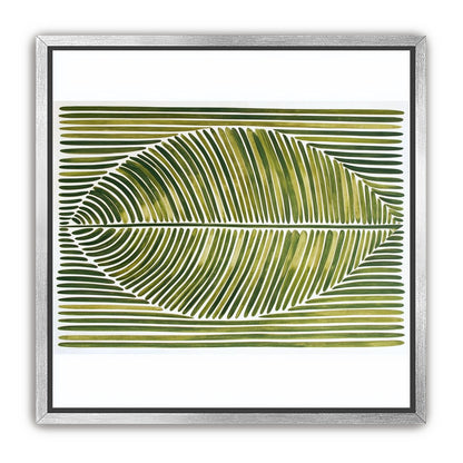 Palm frond in green bands