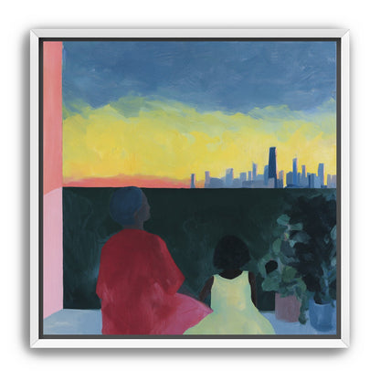 Yellow sky over the skyline