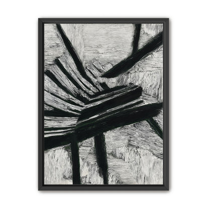Black cuts through white grain