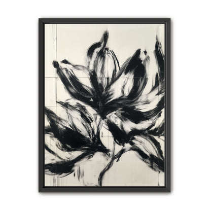 Black petals on pale grid