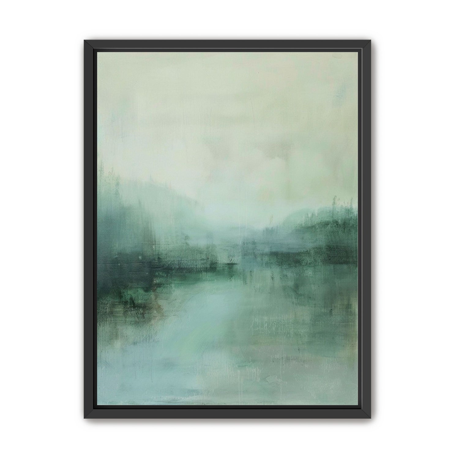 Misty harbor with boats