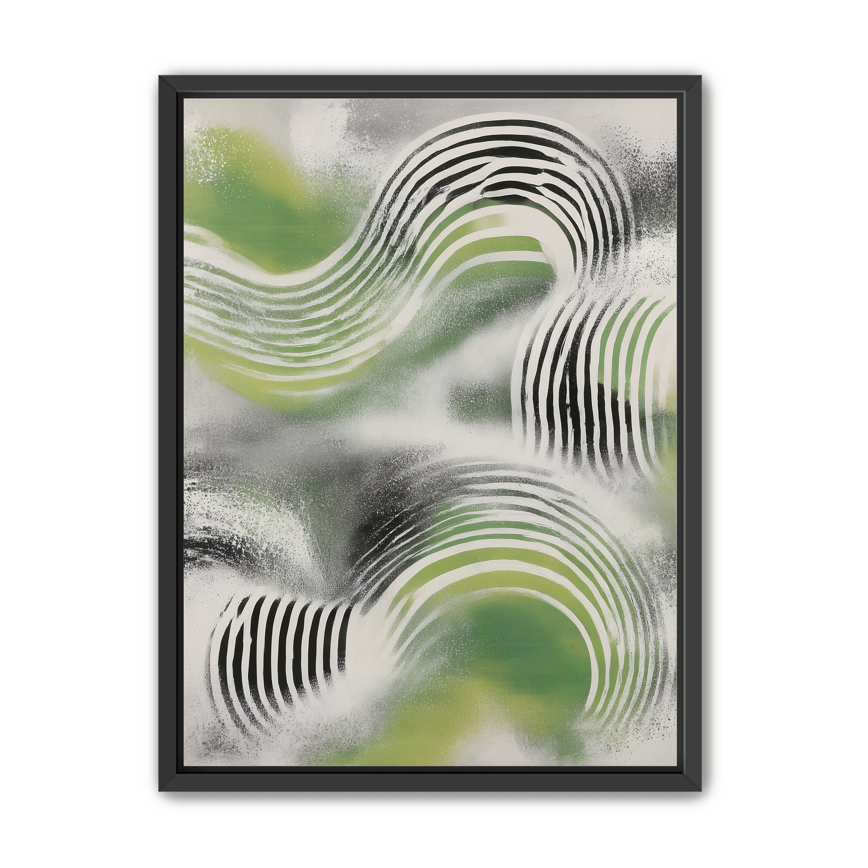 Sprayed green under stripes