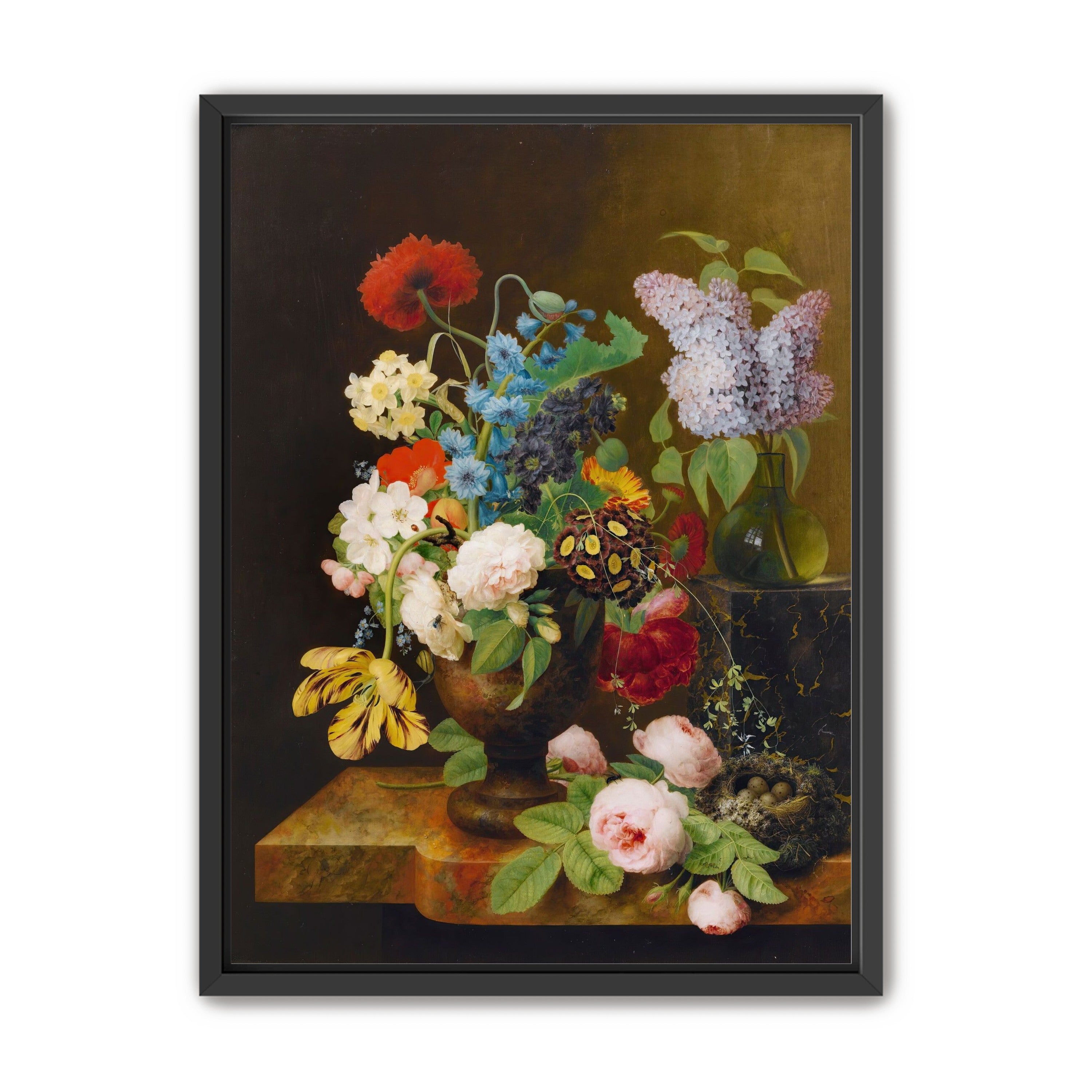 Fallen roses by the nest