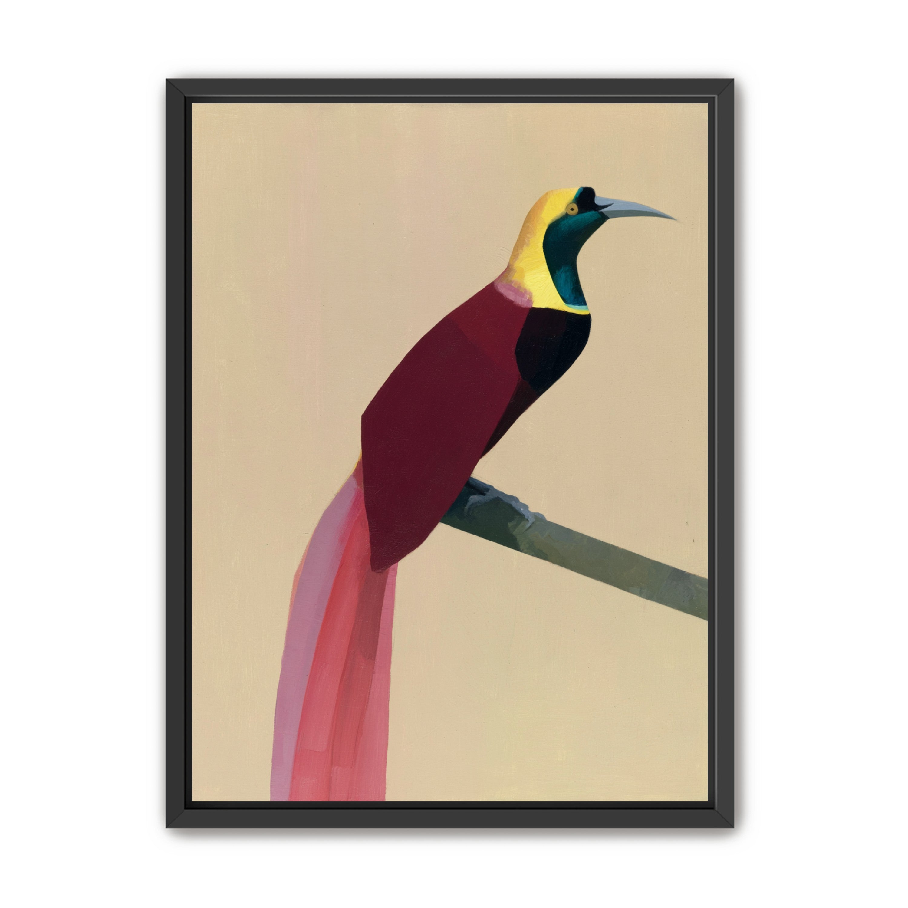 A bright bird on a branch