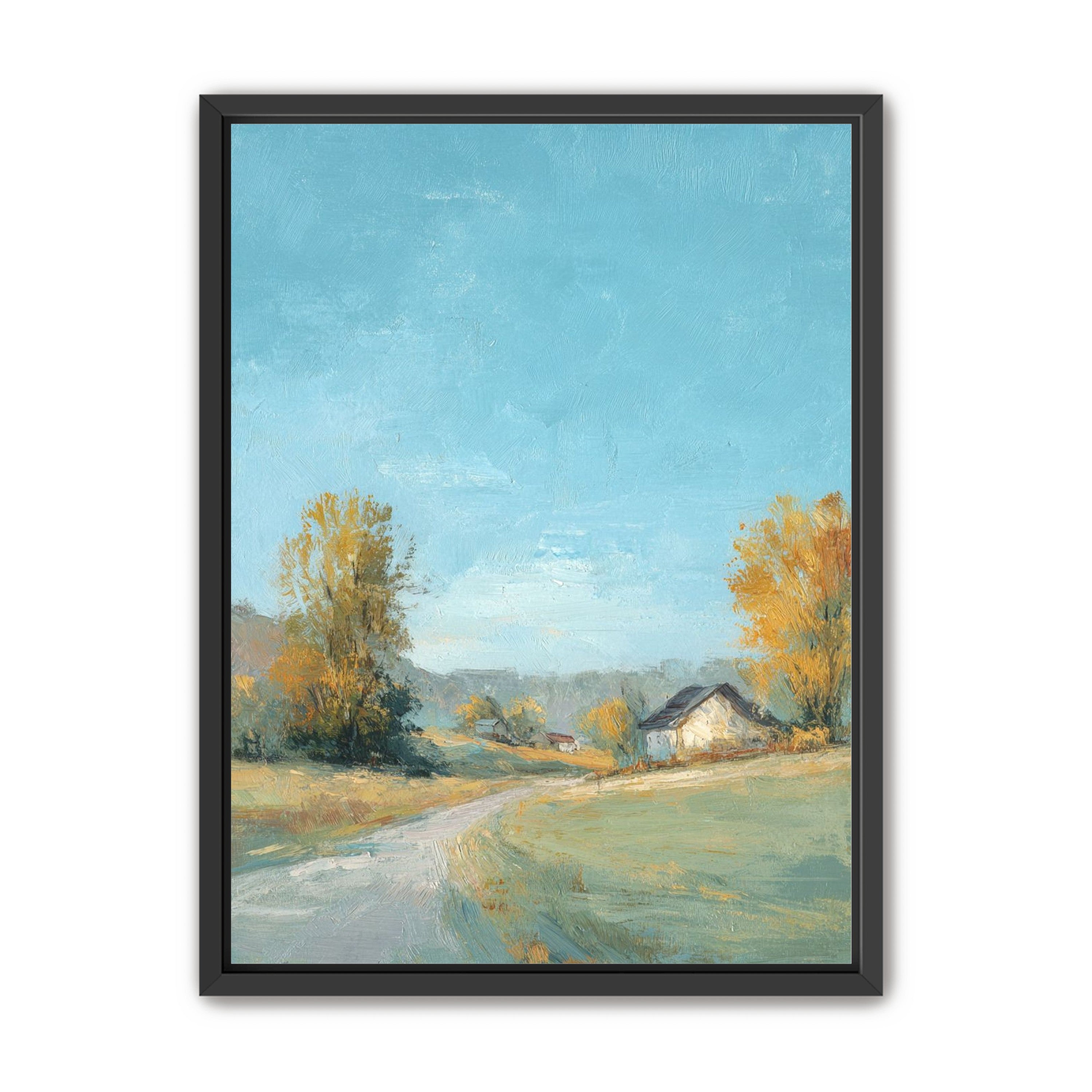 Blue sky over the farmhouse