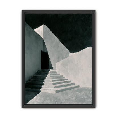 Stairs into the black doorway