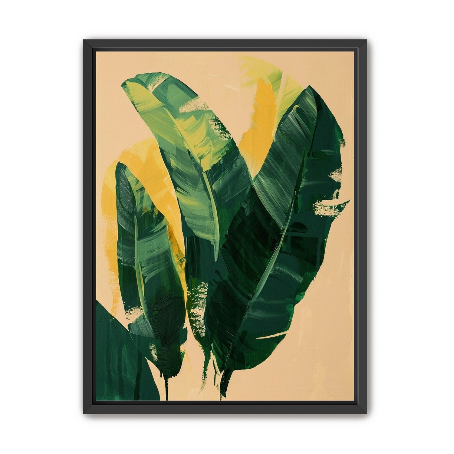 Green leaves in warm haze