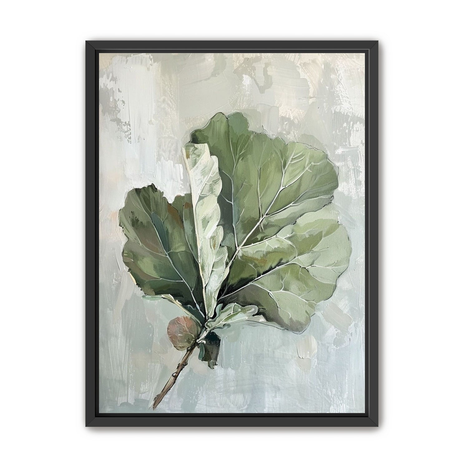 Green leaves in pale wash