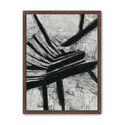 Black cuts through white grain
