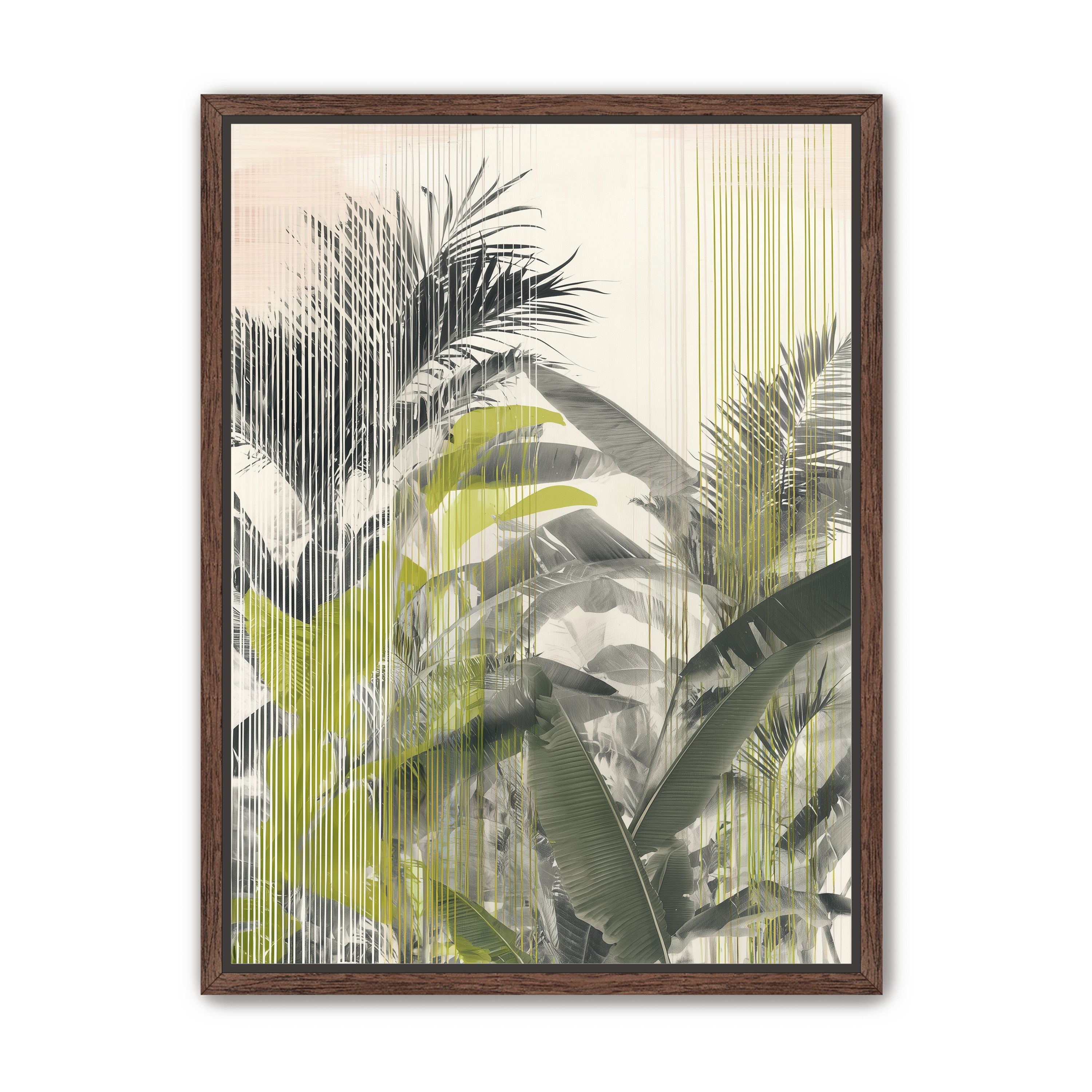 Chartreuse rain through palms