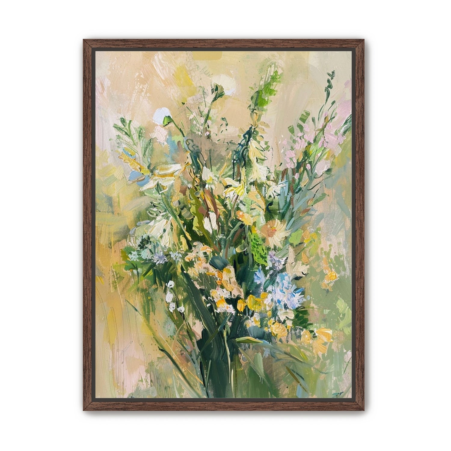Wildflowers within pale light