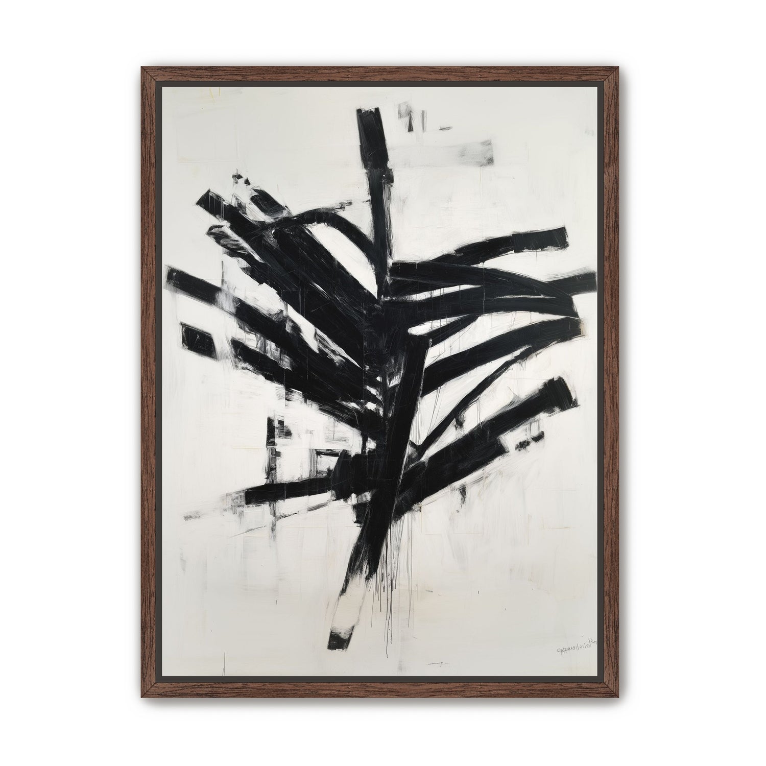 Black mass across white field