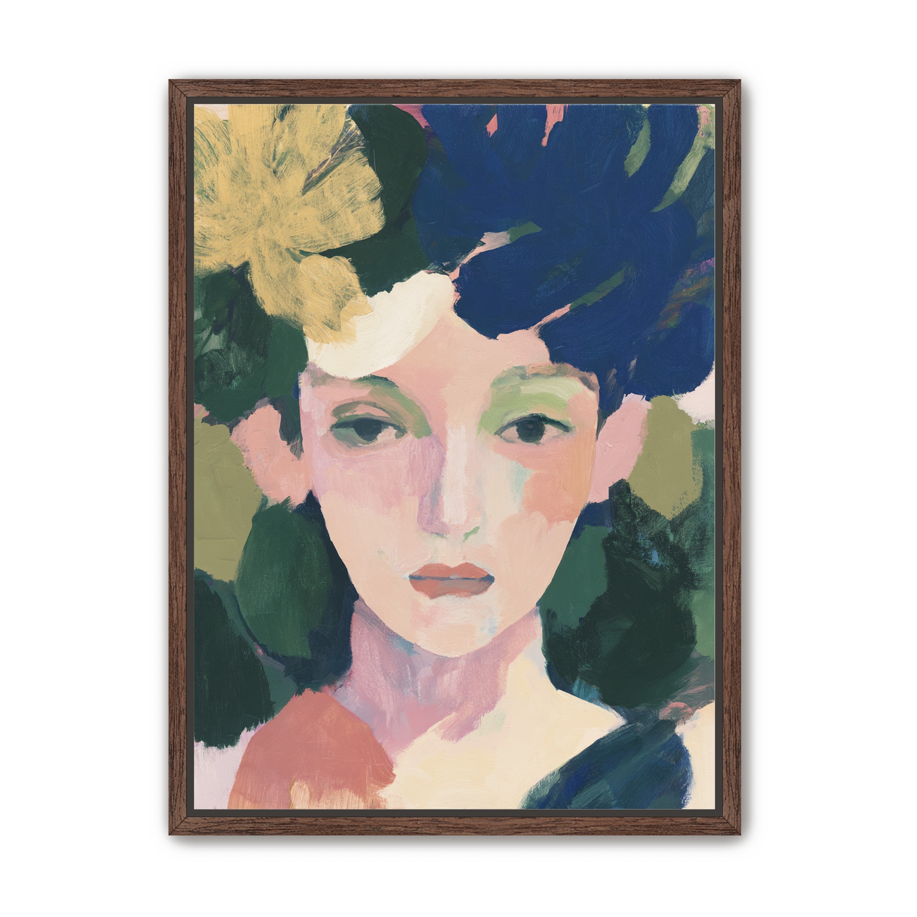 Portrait with pale flower