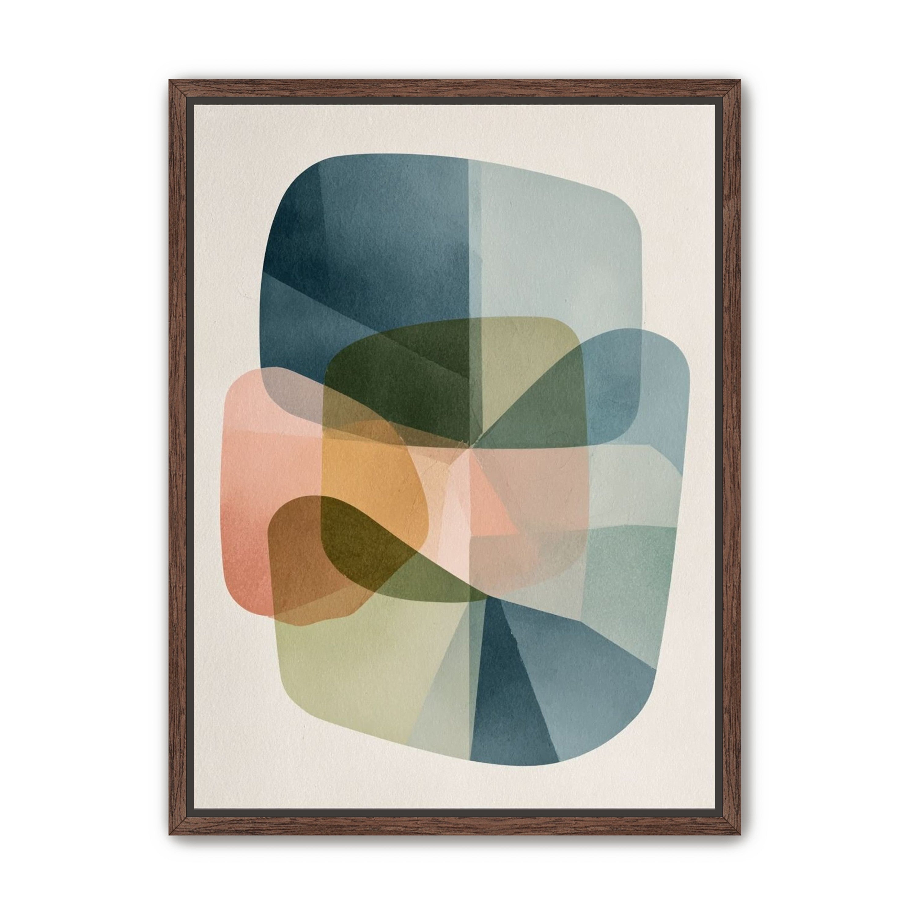 Muted blues folding through peach