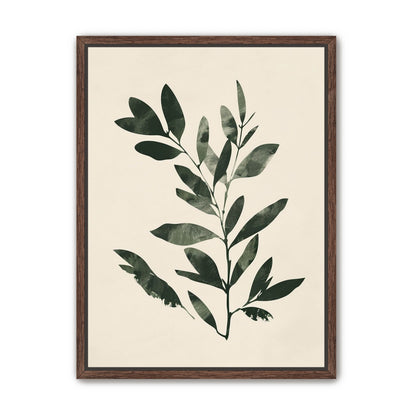 Dark green leaves on cream