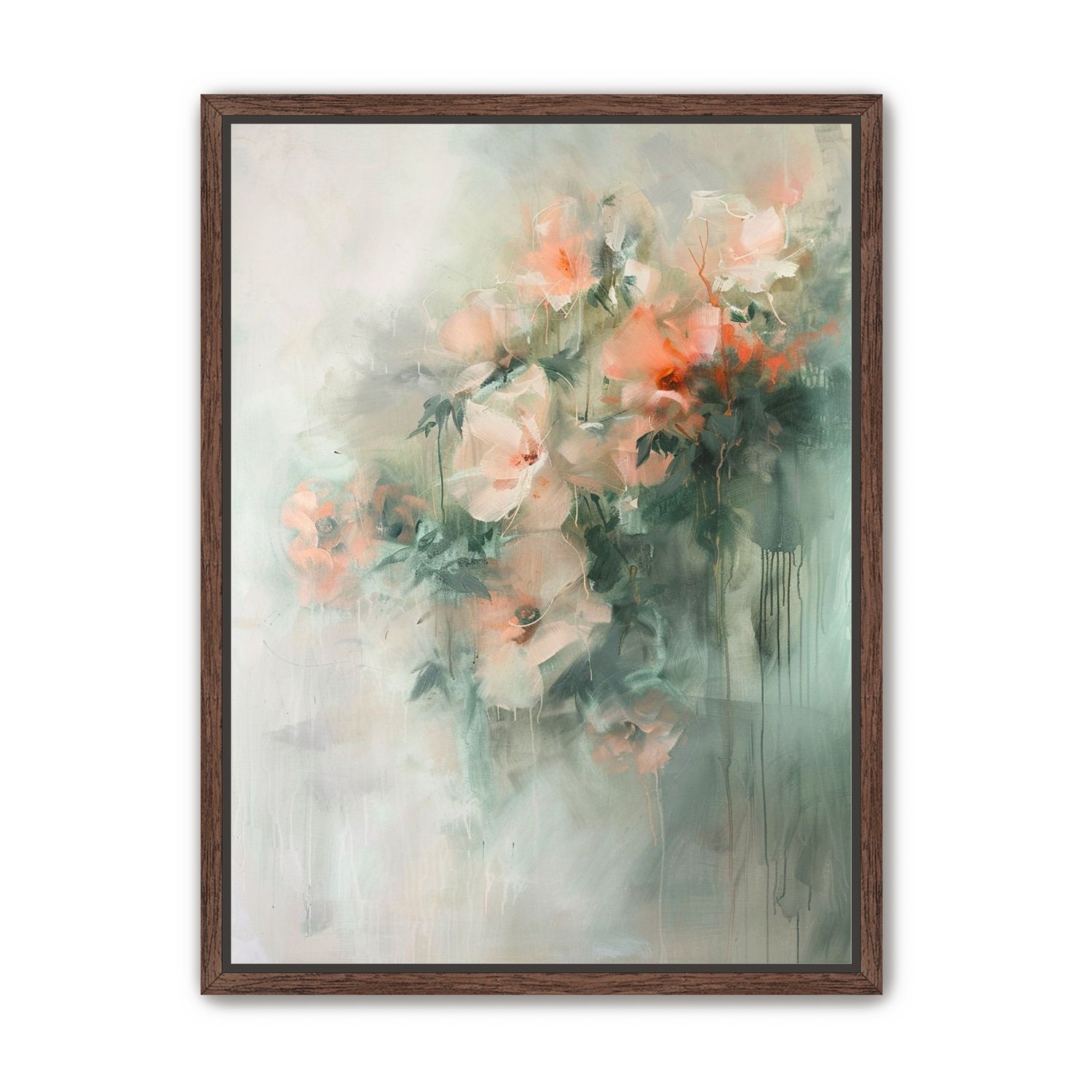 Pale flowers within the mist