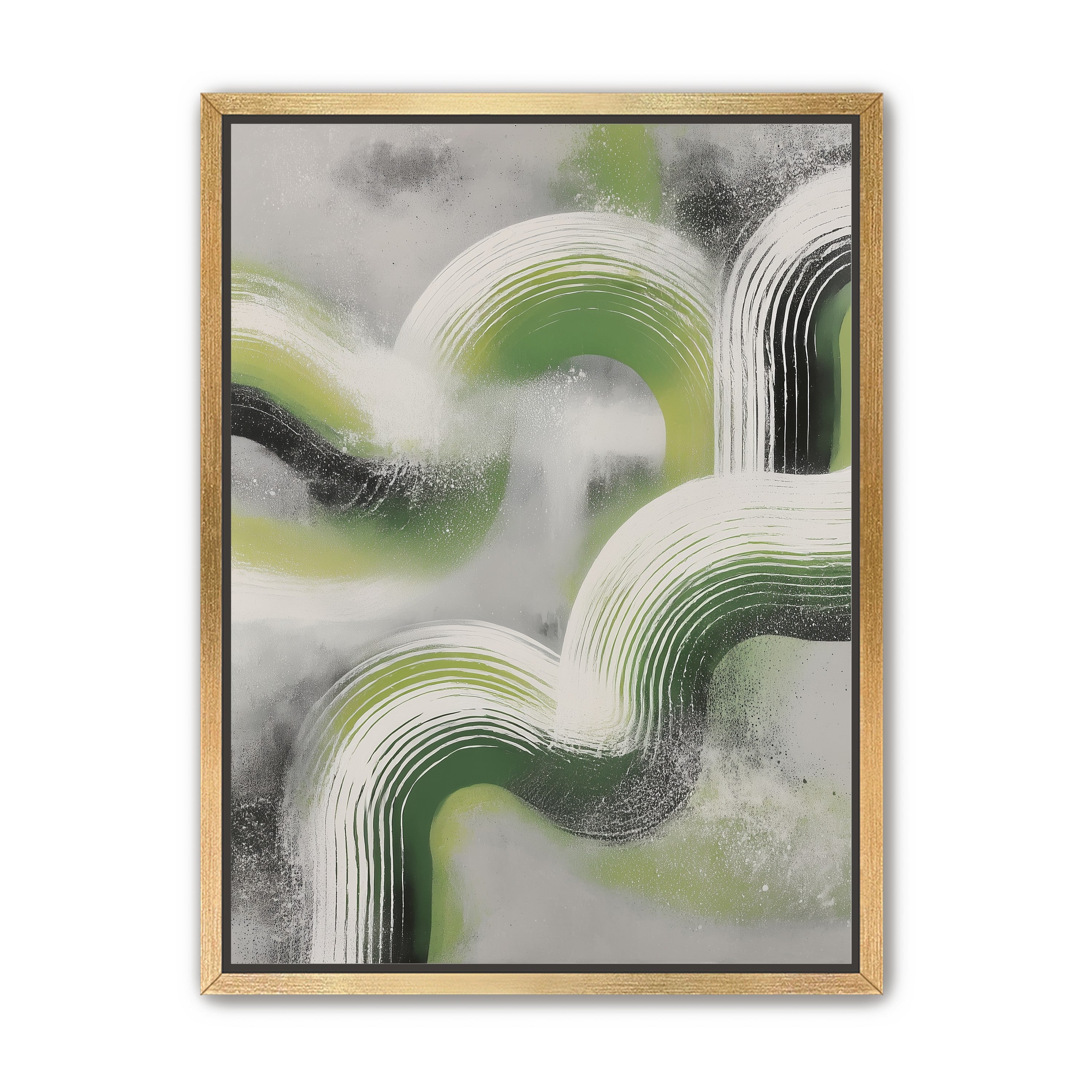 White arcs in green haze