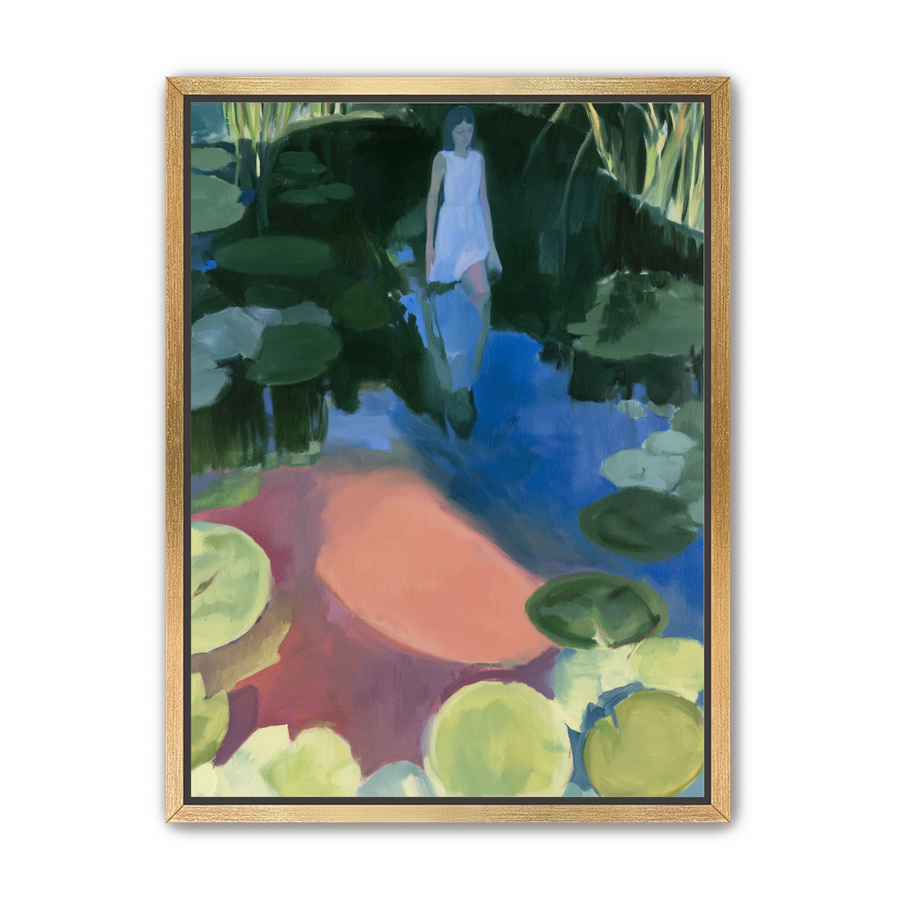 Woman in the lily pond