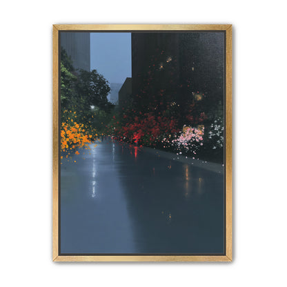 Rainlight on the flowered street