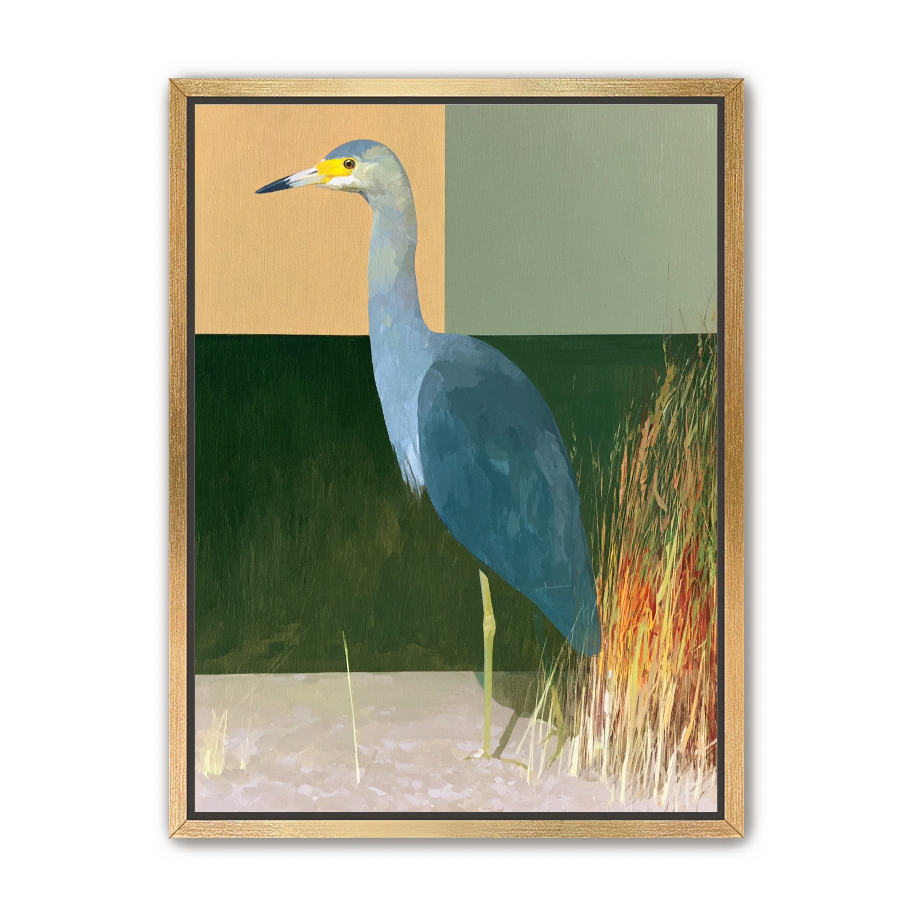 A heron beside the reeds