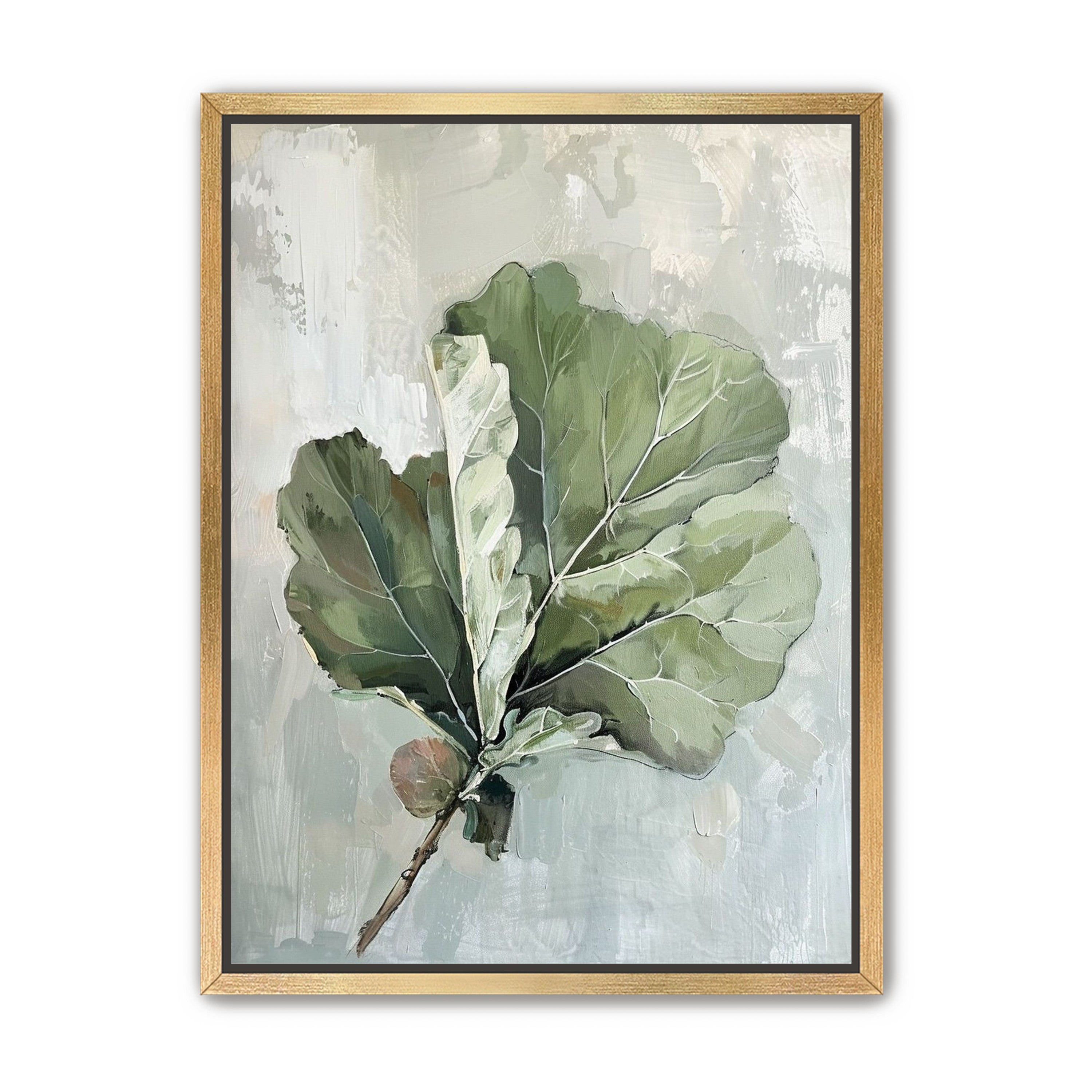 Green leaves in pale wash