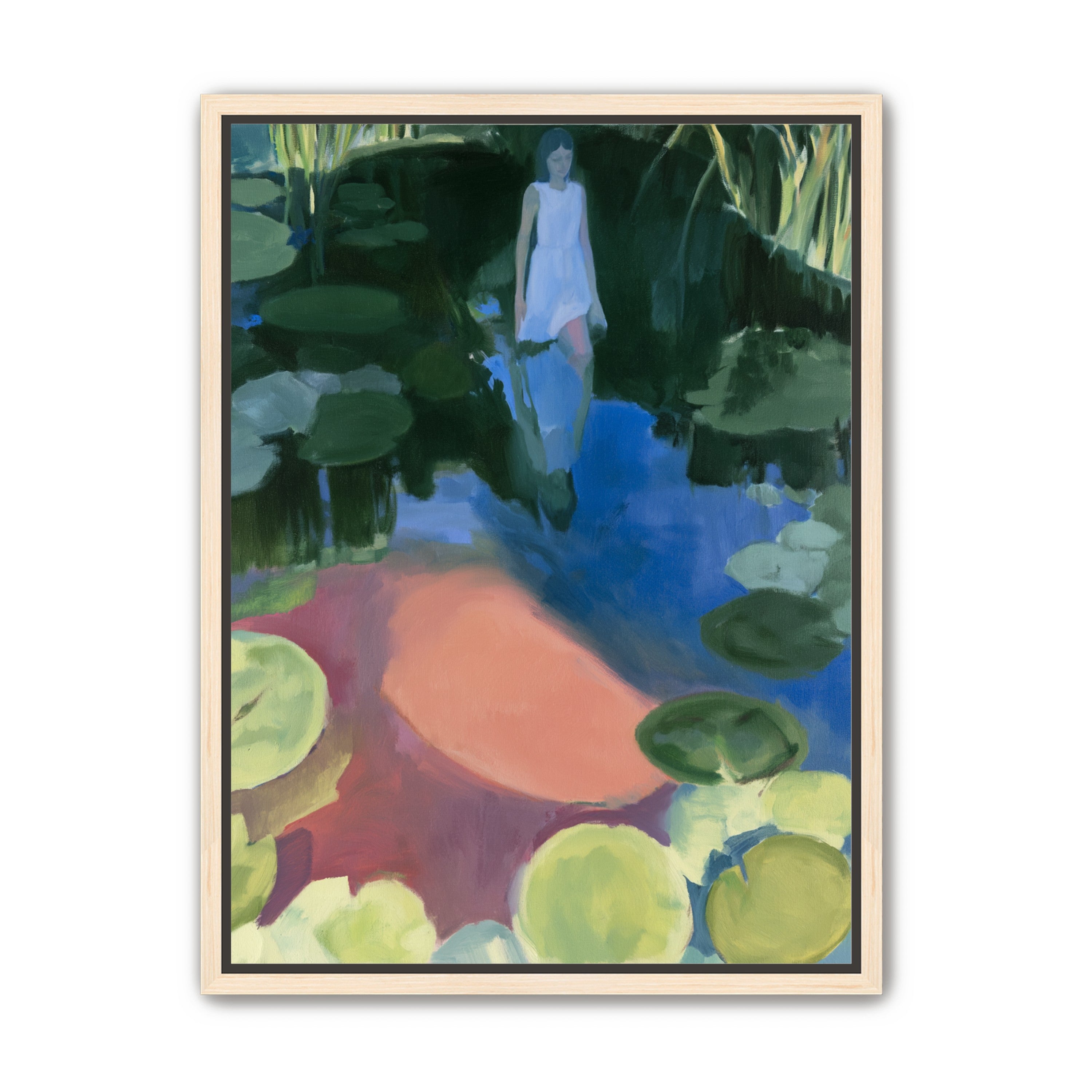 Woman in the lily pond