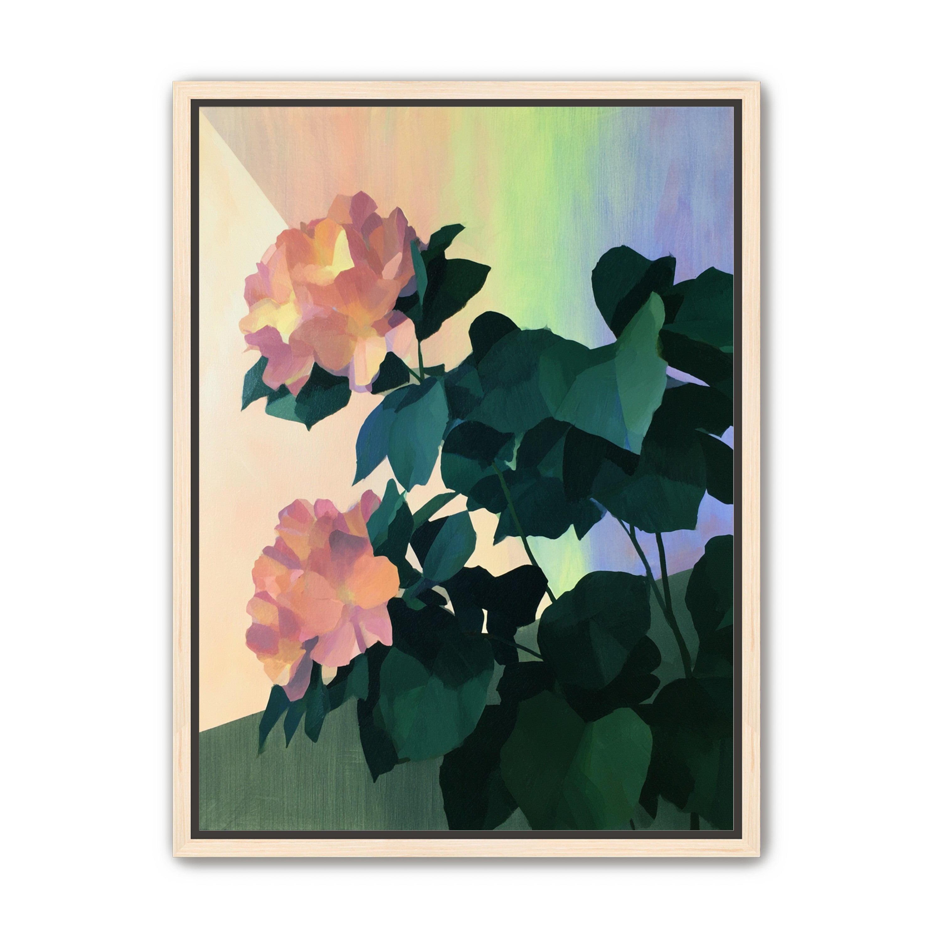 Roses against a pastel sky