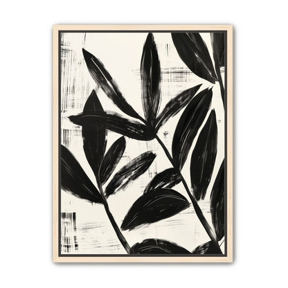 Black leaves on white grain