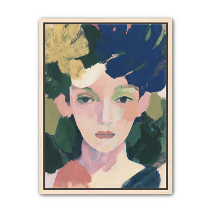 Portrait with pale flower
