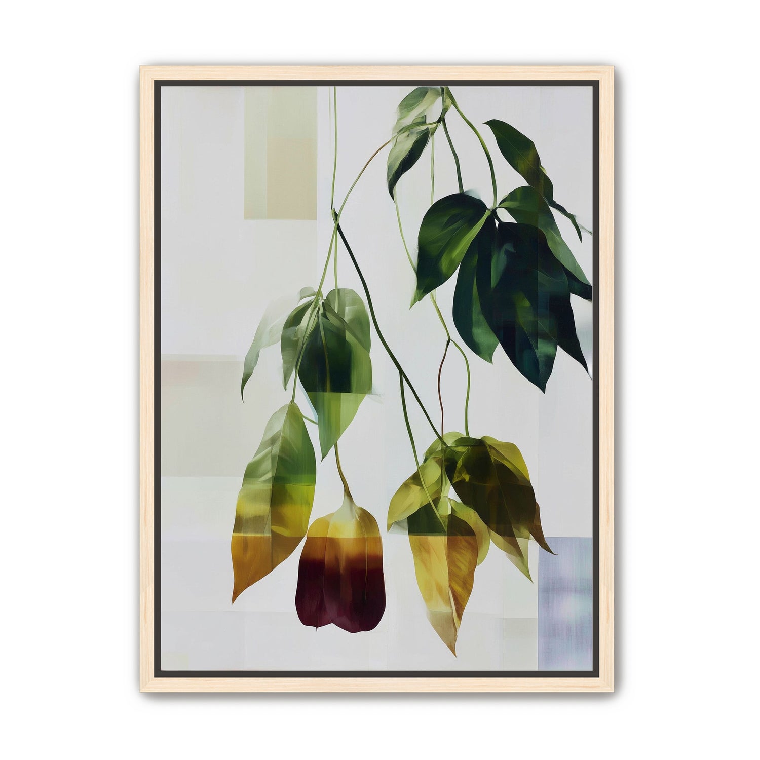 Green fading into amber leaves