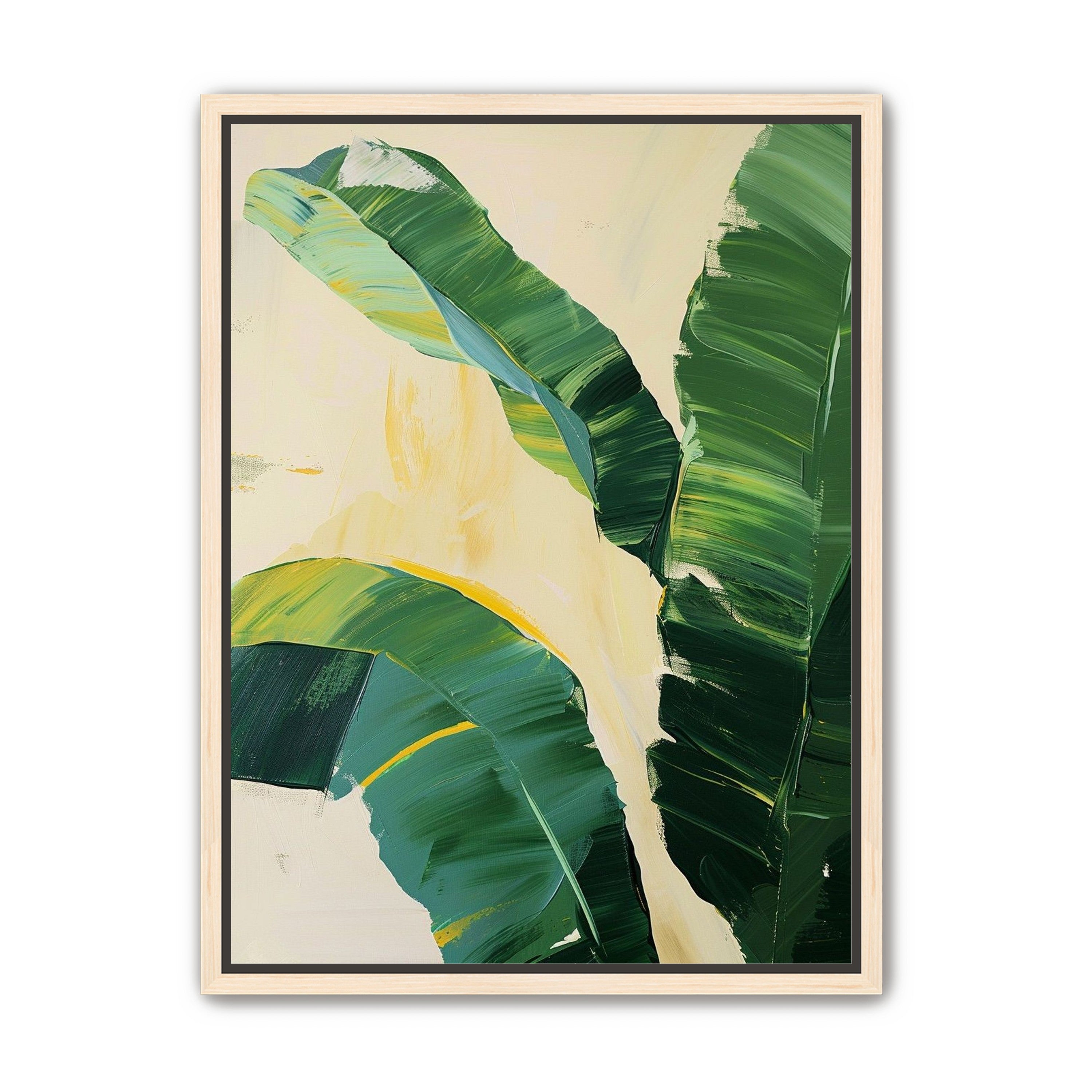 Green leaves in soft cream light