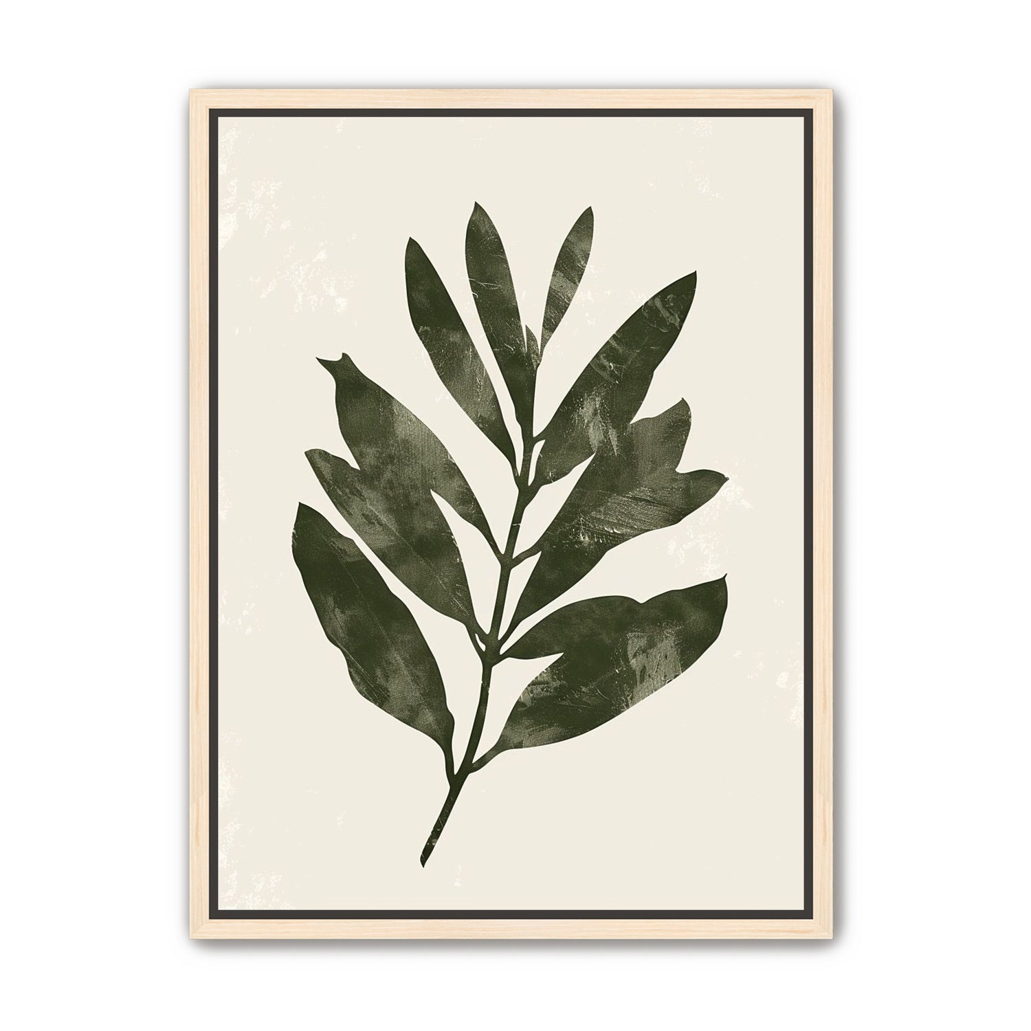 Still branch on pale paper