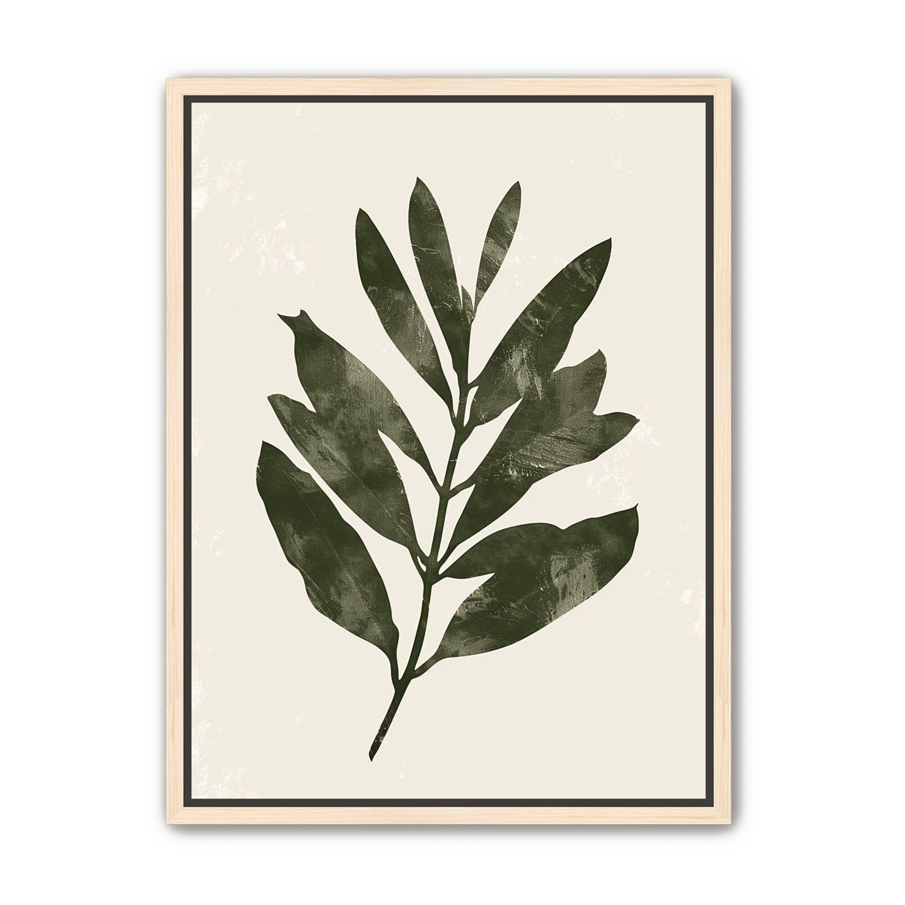Still branch on pale paper