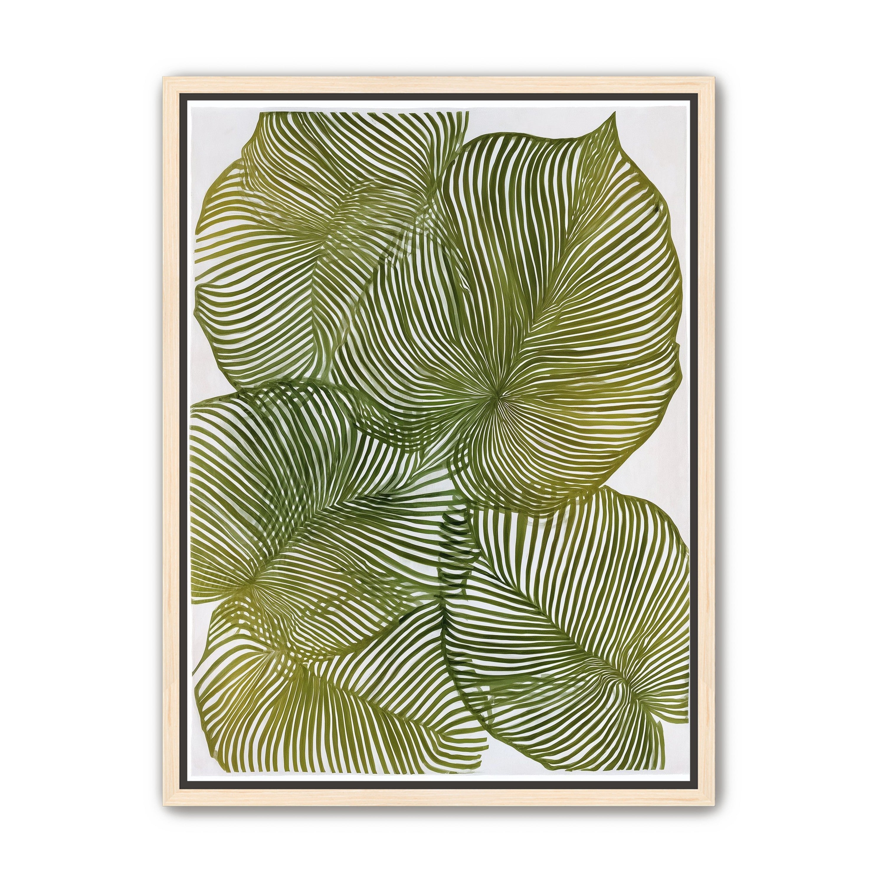 Palm leaves pressed together