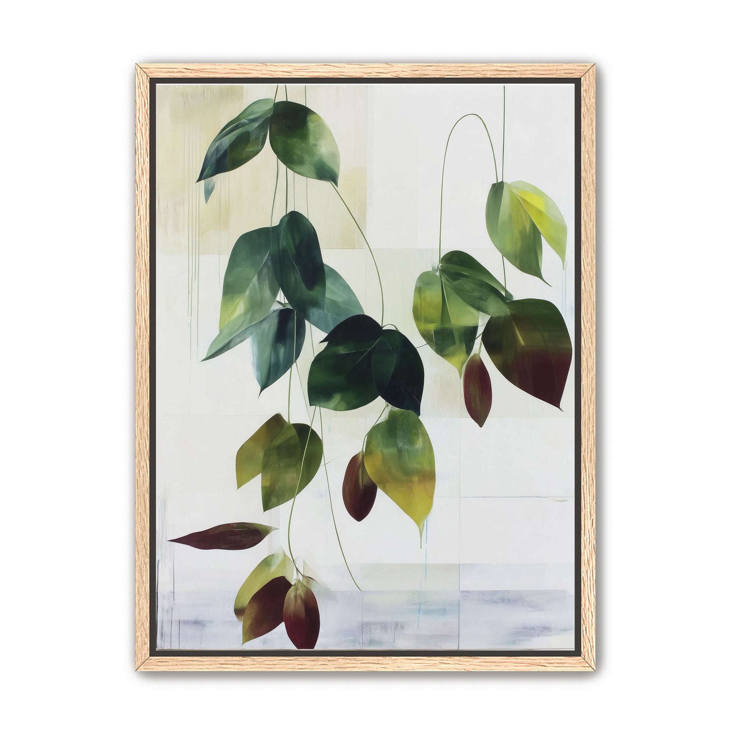 Leaves suspended in quiet air