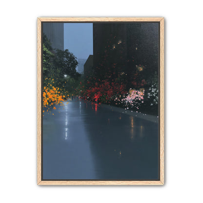 Rainlight on the flowered street