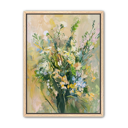 Wildflowers within pale light