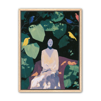 Pale dress under green leaves