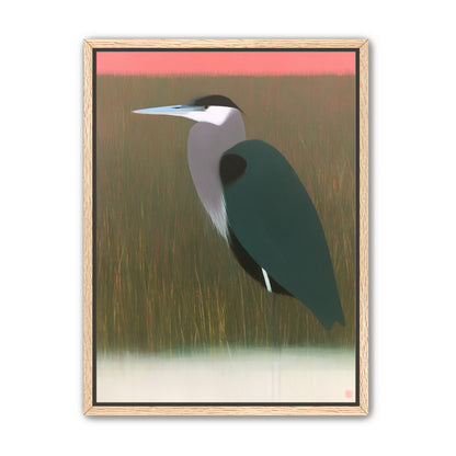 Heron in pink dusk