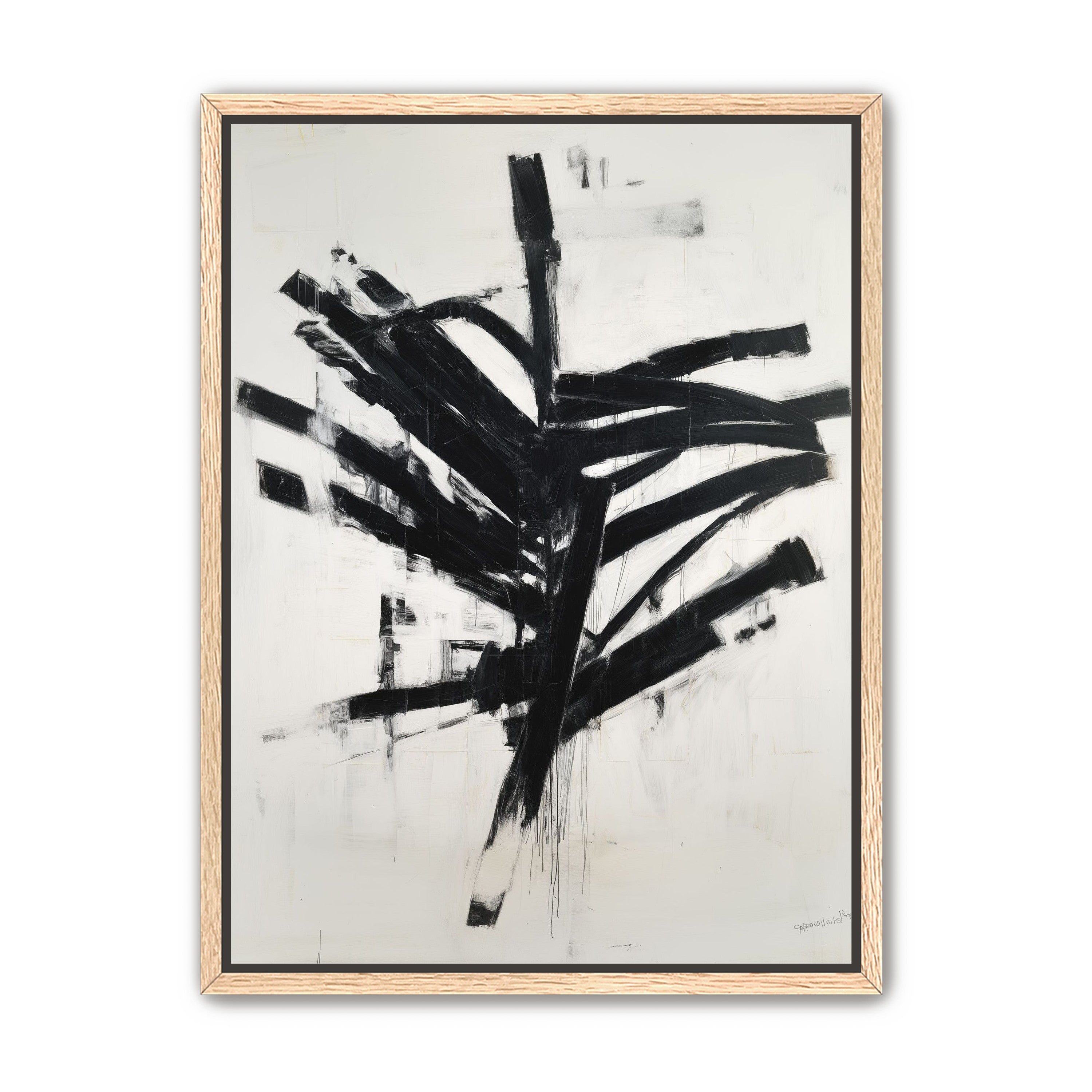 Black mass across white field