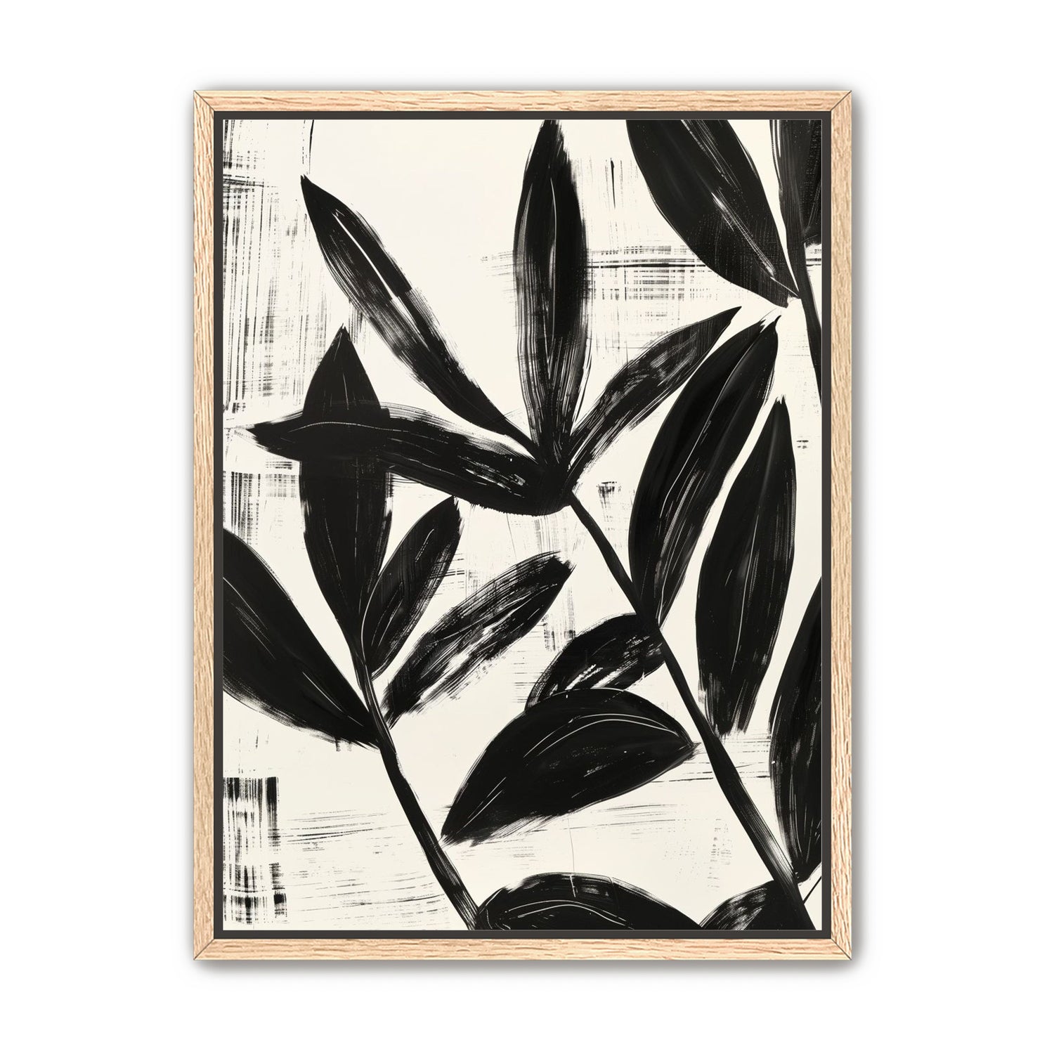 Black leaves on white grain