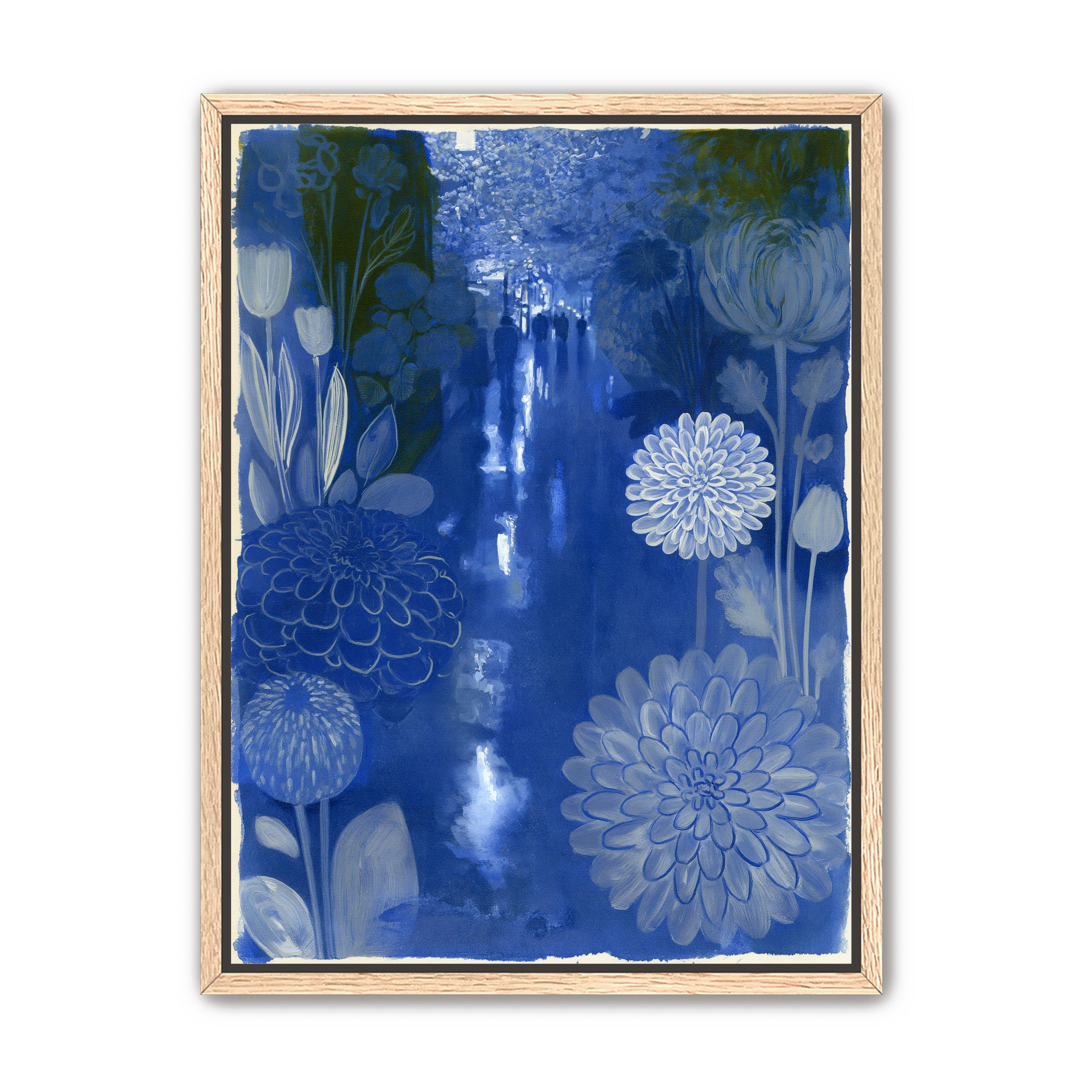 Blue garden night walk